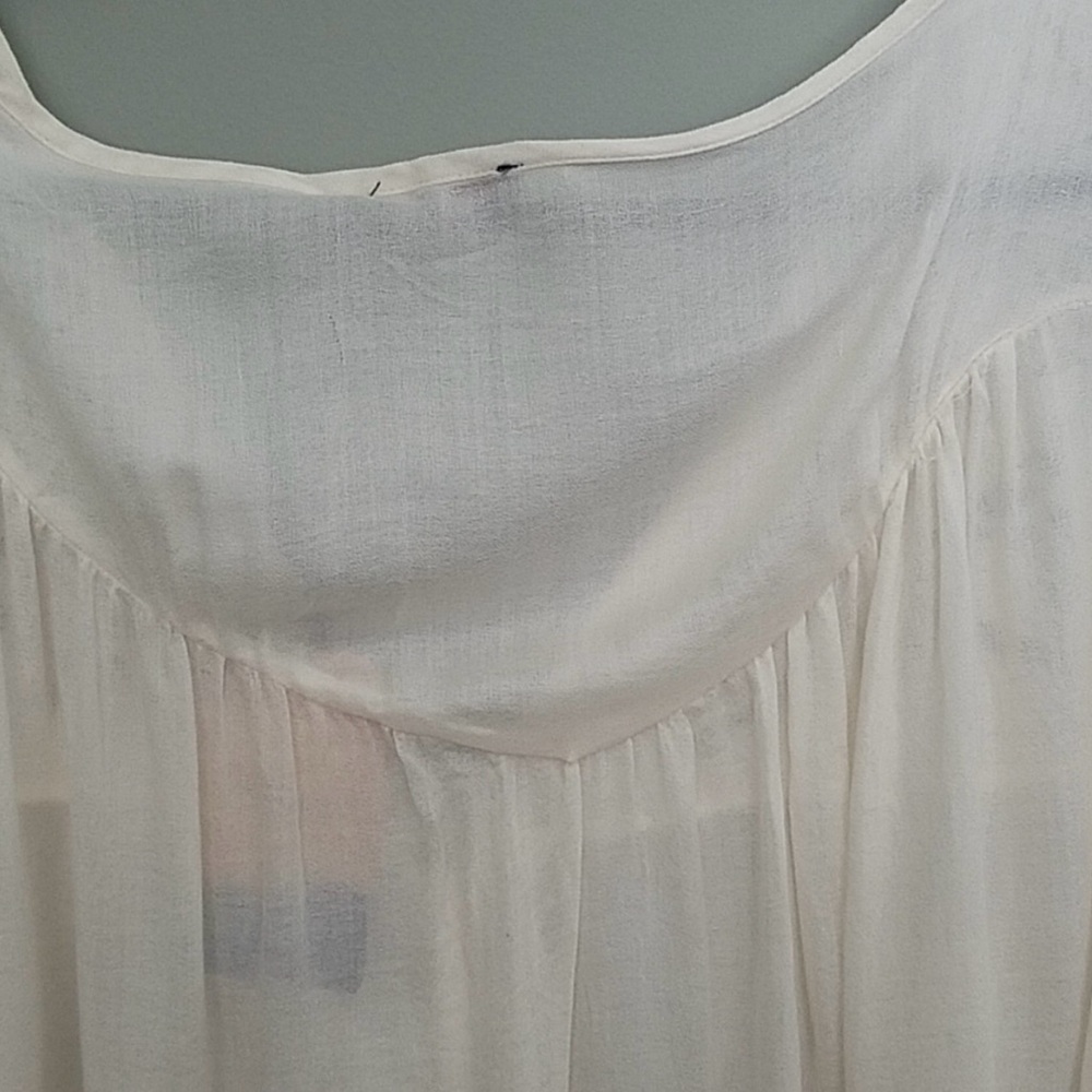 Silver Jeans Off White Embroidered & Embellished Boho Top - Large NWT. FABULOUS! - Picture 9 of 12